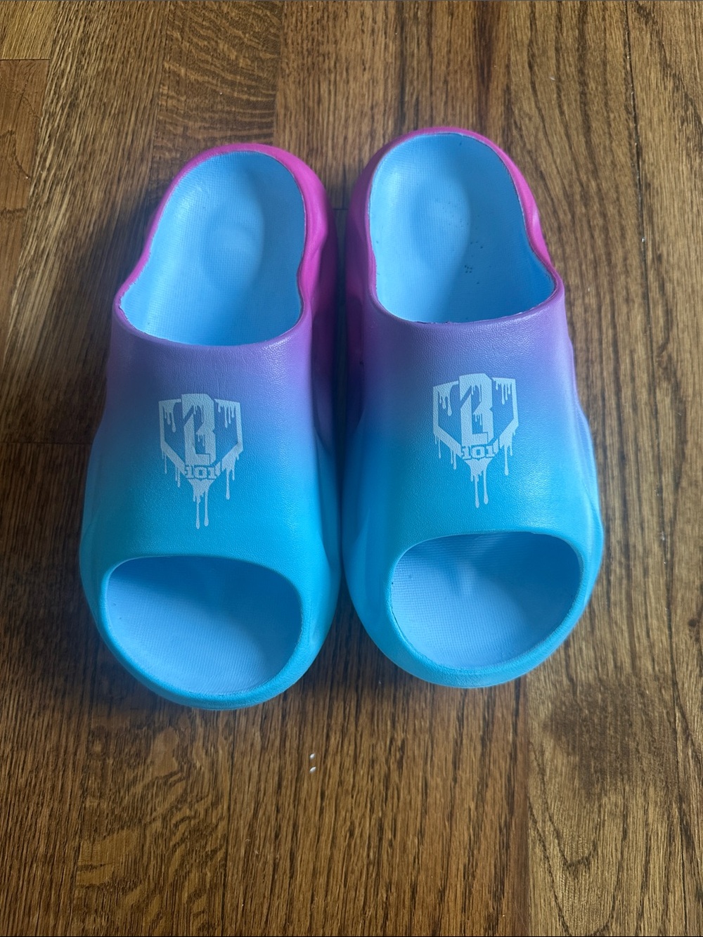 Kids baseball lifestyle 101  Gradient Slide Sandals - Blue & Pink